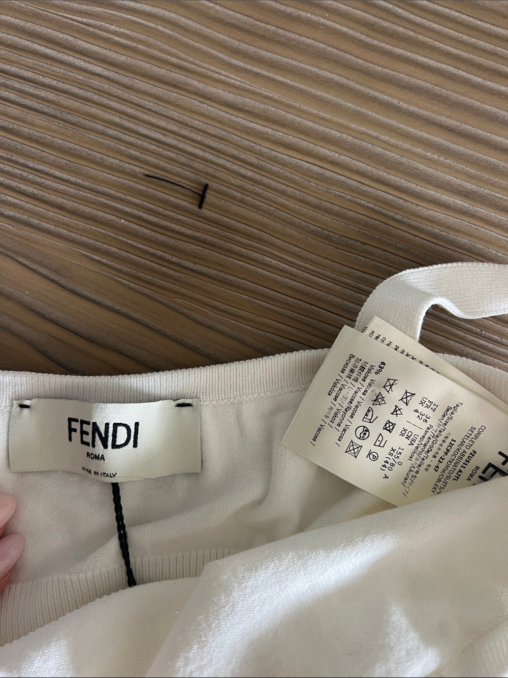 Fendi Cream FF Jacquard Knit Bandeau Top Xs - Picture 5 of 7